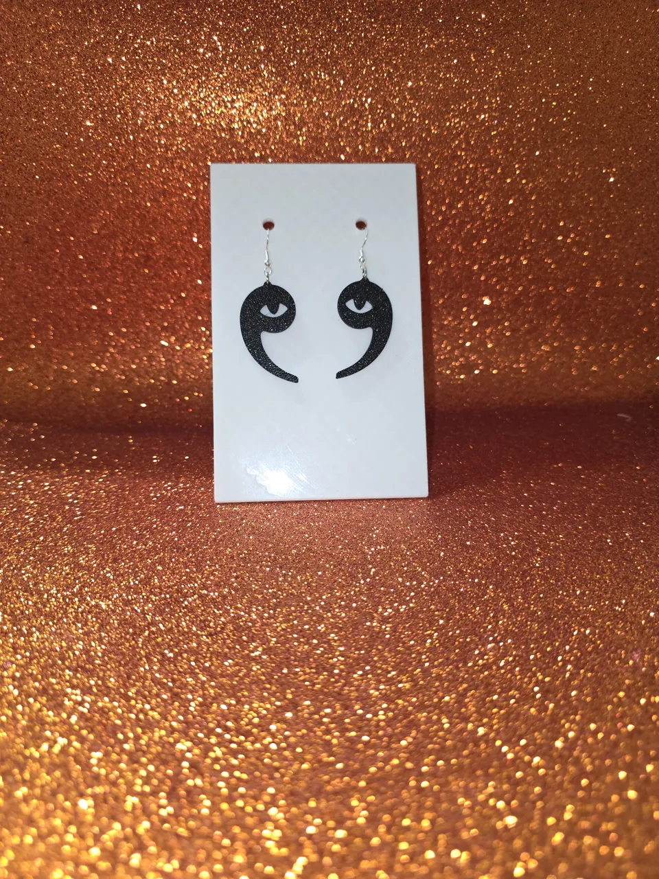 Spooky apostrophes earrings view 2