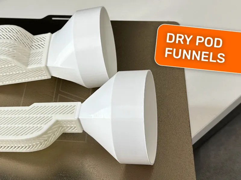 Dry pods AMS funnels for silica gel