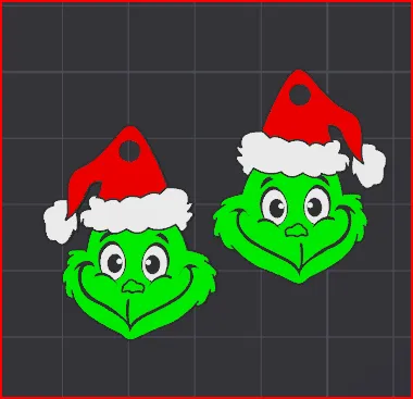 THE "HAPPY" GRINCH EARRINGS (multicolor print AMS) view 2