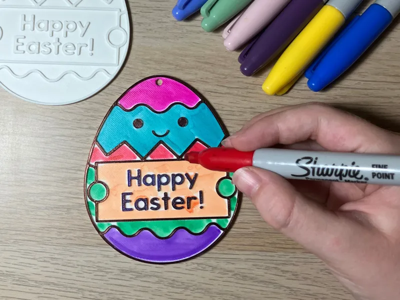 Happy Easter Egg – Kids Colouring Ornament
