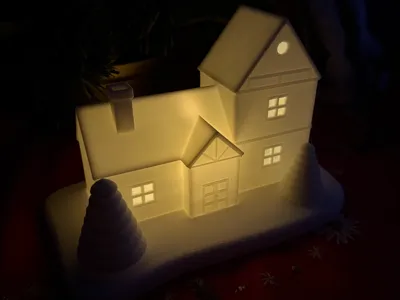 Tealight House with Base and 2 Trees