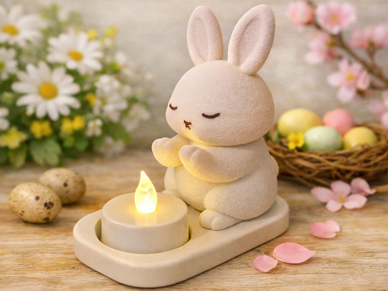 Cute Bunny Tealight Holder – Easter Decoration