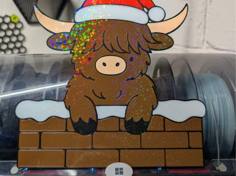 Christmas Highland Cow