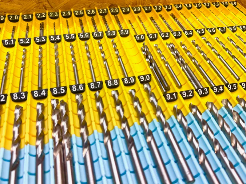 Gridfinity system for drill bit organizer