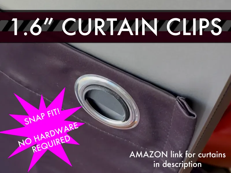 Clips for 1.6" Grommet Blackout Curtains