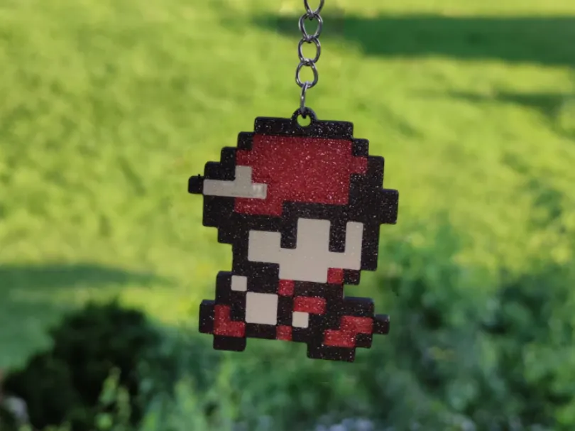 Pixel Art POKEMON Red NFC Keychain by miky mako MakerWorld: Download ...