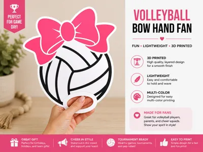 Volleyball Bow Hand Fan