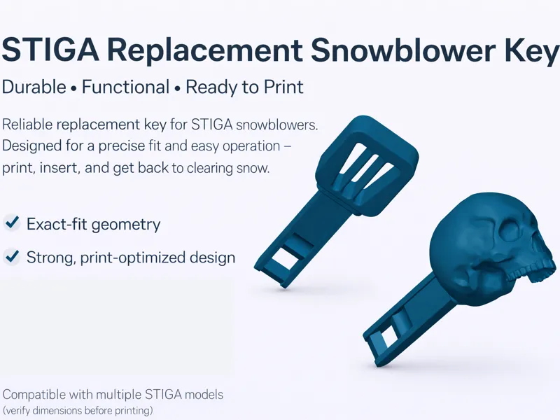Replacement key for STIGA (and other) snow blower 