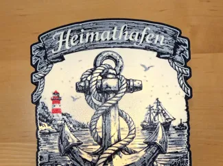 Lightbox Heimathafen mit Anker und Leuchtturm