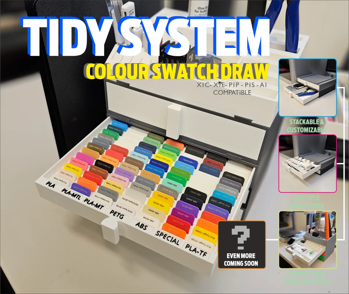 Tidy System Colour Swatch Slim Draw - Free 3D Print Model - MakerWorld
