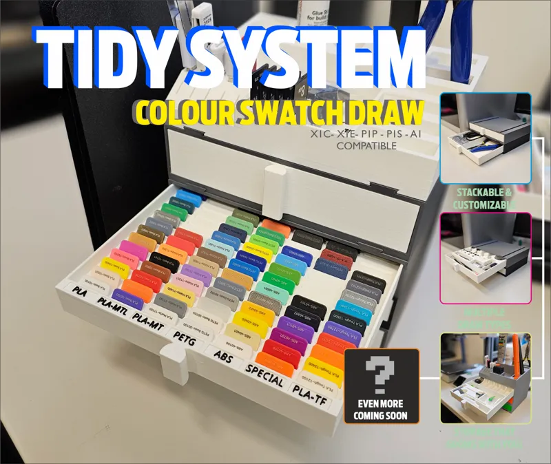 Tidy System Colour Swatch Slim Draw