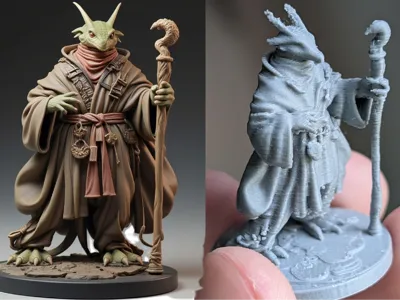 Lizard Wizard - - RPG Figure