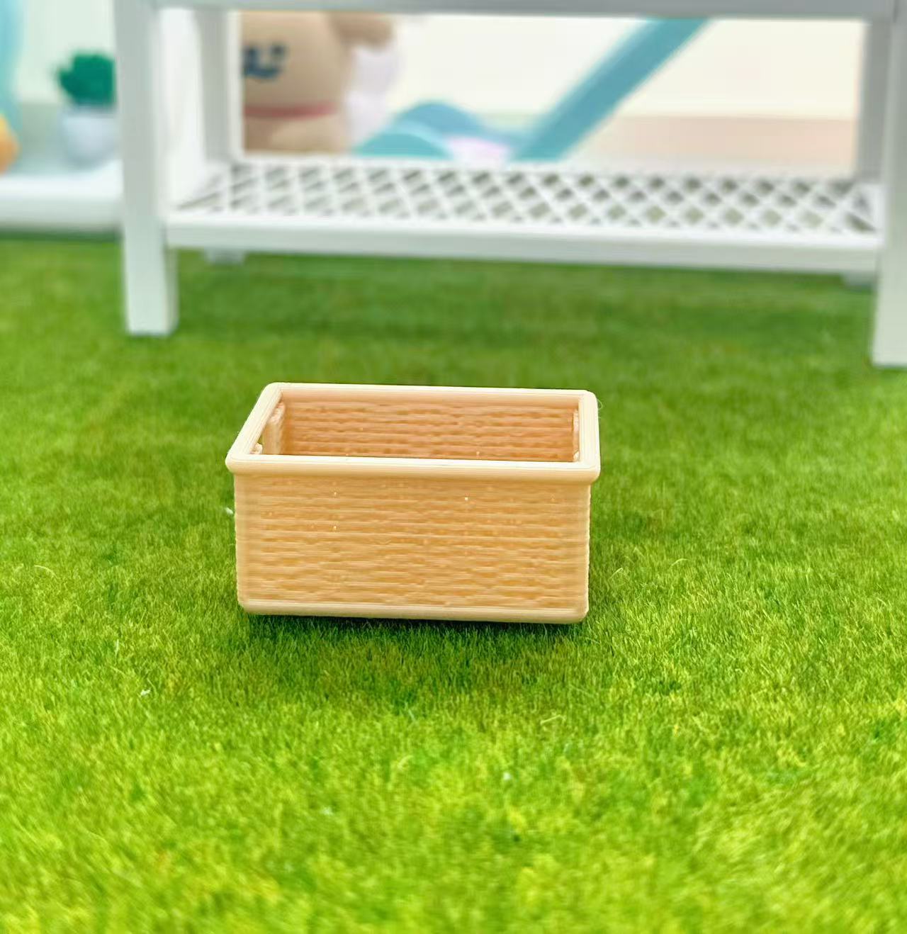 Miniatura 3 do modelo 3D 1:12 微缩网格置物架 藤编收纳筐 玻璃罐