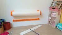 45cm wide, split in half. COmpatible IKEA MALA paper rolls