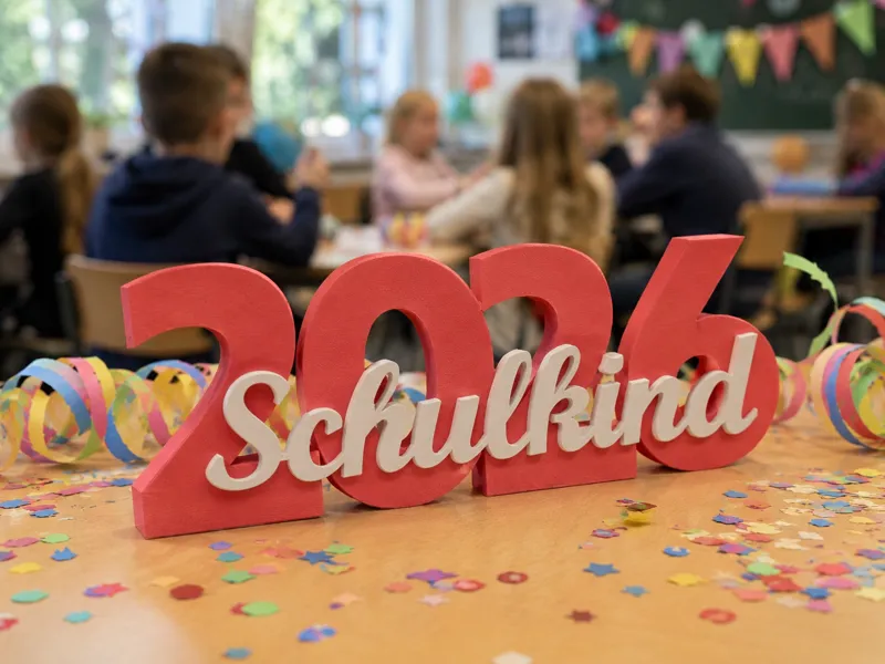 Schulkind 2026 Deko Schriftzug zur Einschulung