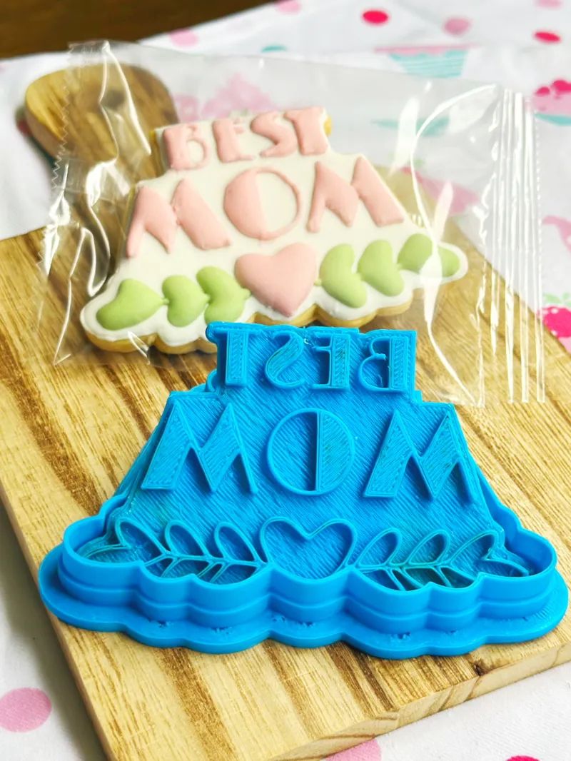 Mother's day cookie cutter & stamp
