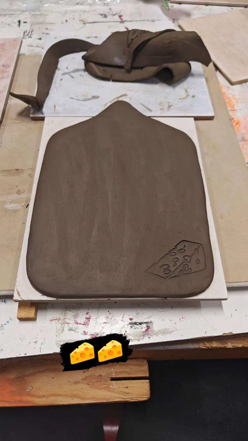 Cheese stamp pottery