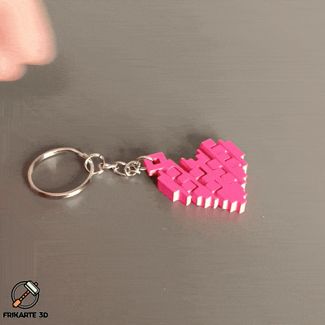 Articulated Pixel Heart Keychain