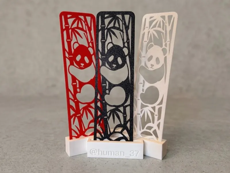 Panda Cutout Bookmark | Fast Single-Color Print