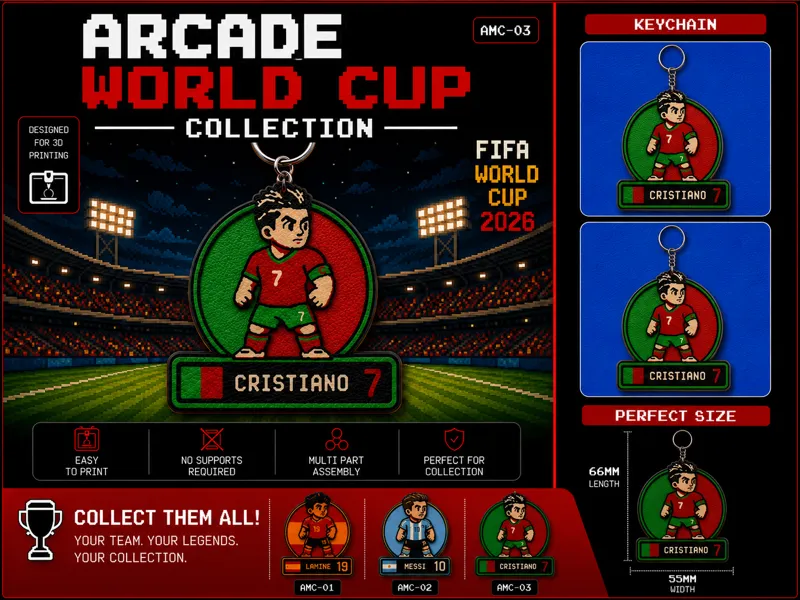 Cristiano Ronaldo Keychain Arcade World Cup 