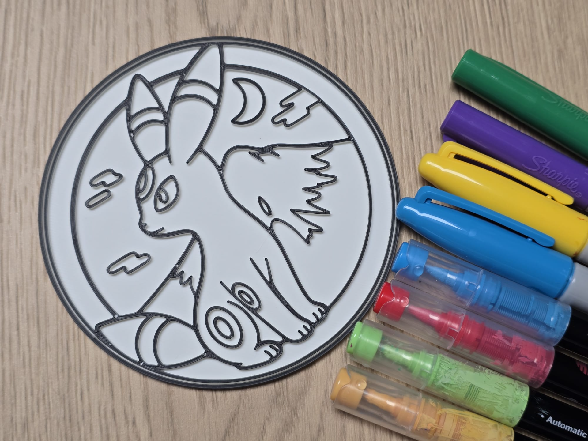 Cute Umbreon Pokemon Coloring Animal Stained Glass