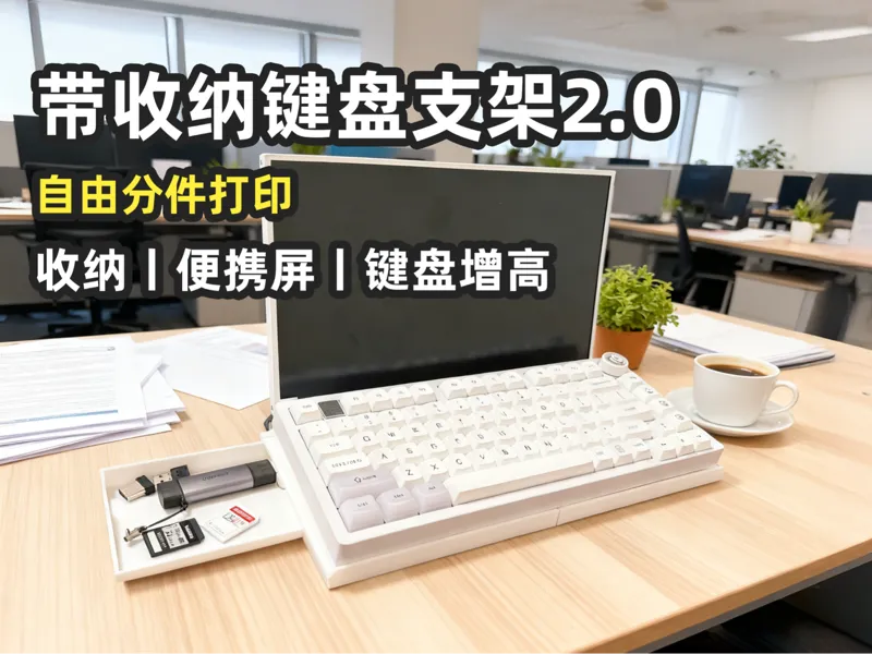键盘增高收纳支架(可增配便携屏支架)_A1mini适配