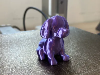 Miniature Sitting Dog: Fast Print, Cute, Detailed