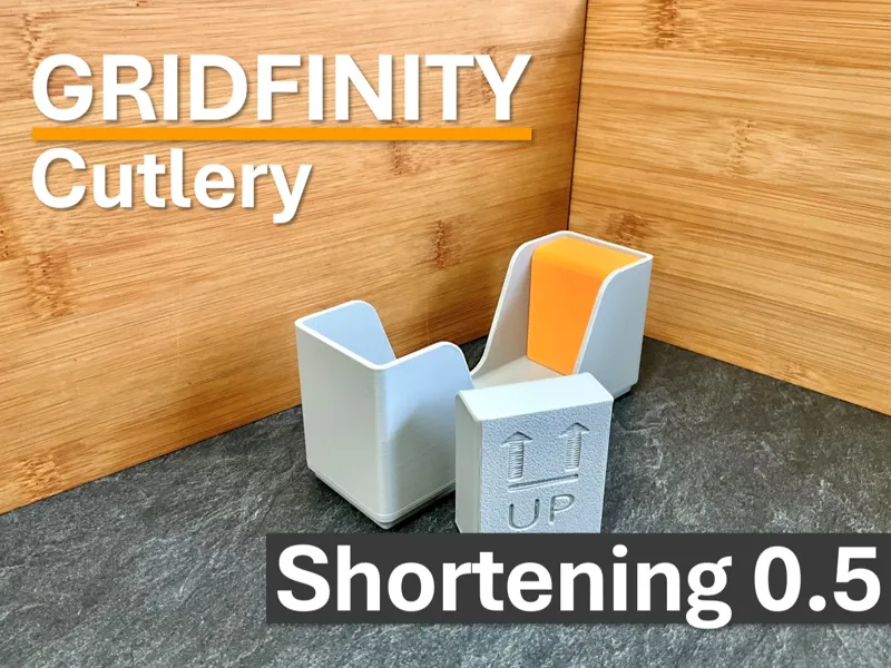 0.5x1 Verkürzung für Gridfinity Besteck Organizer