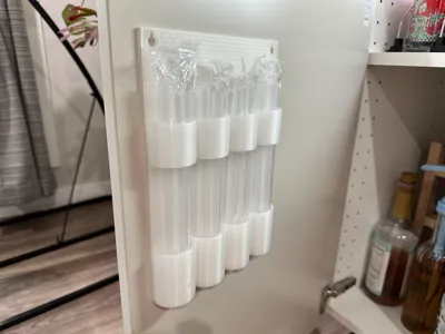 Simple Straw Holder for cabinet or wall mounting
