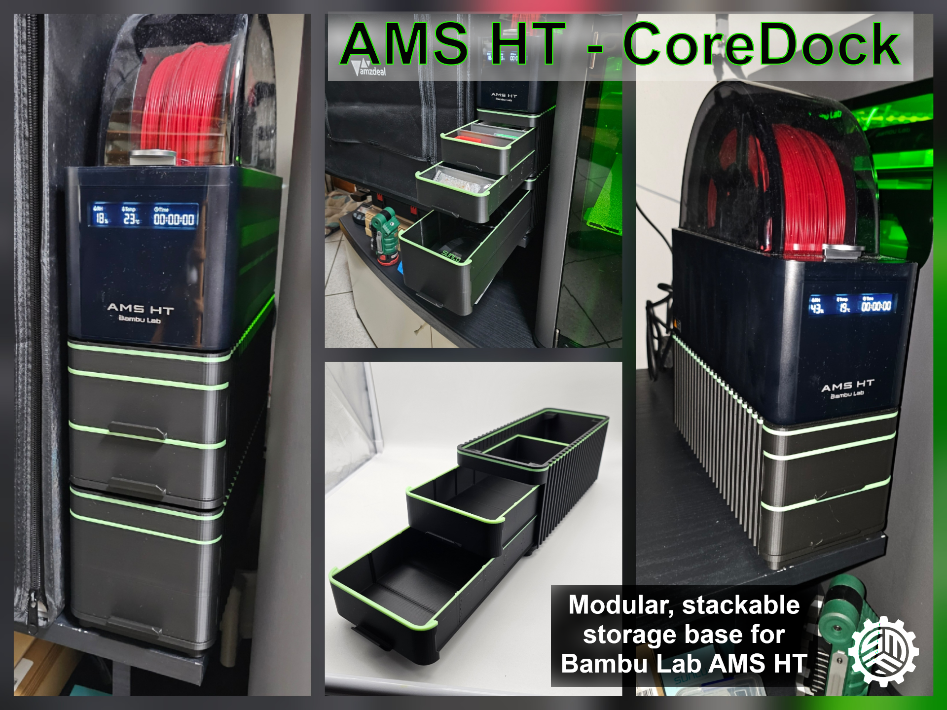 AMS HT CoreDock - Modular, stackable storage base