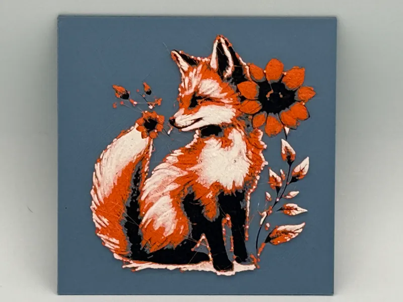 Flower Fox Hueforge
