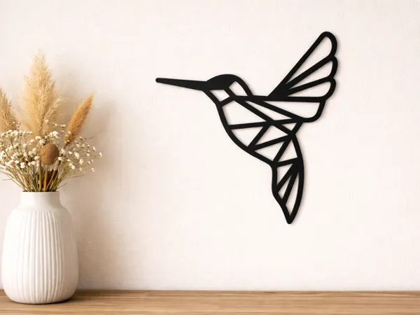 Décoration murale colibri géométrique