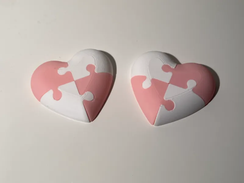 Interlocking 4-Piece Heart Puzzle