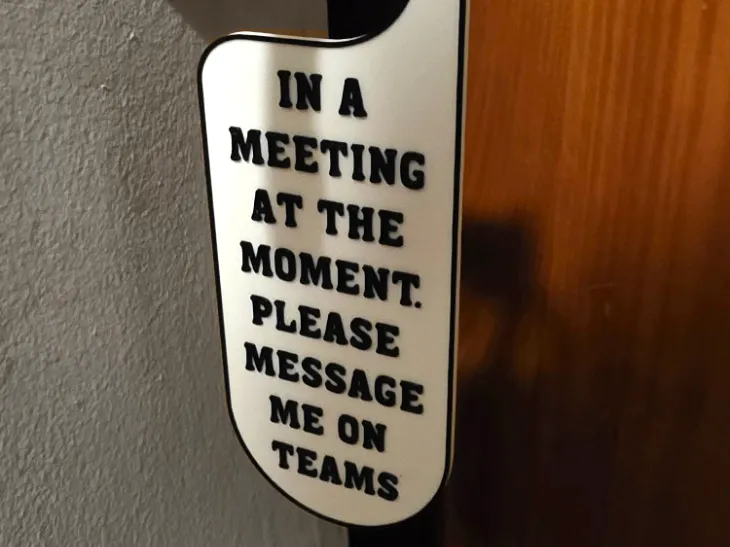 Message me on Teams door hanger