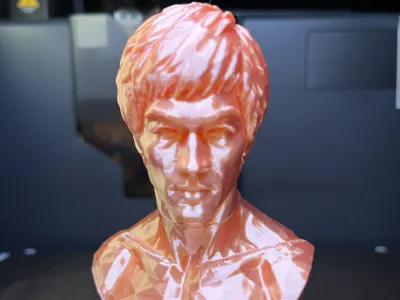 Bust Bruce Lee Modern Art - Low Poly Tribute
