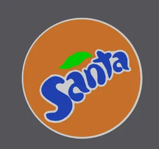Fanta coaster changed to say Santa