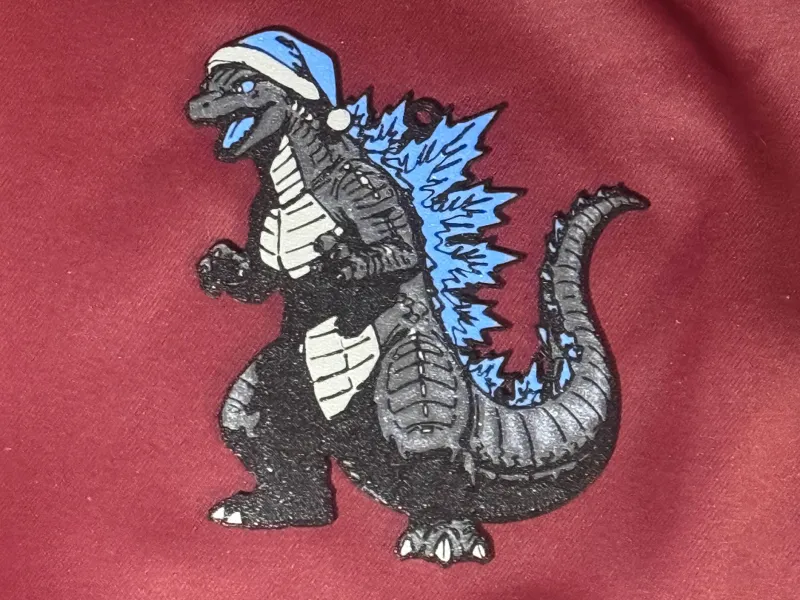 Godzilla Christmas Ornament / Keychain / Bag Tag