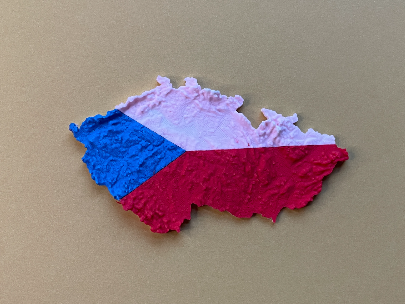 Czechia topography flag model Czech Republic