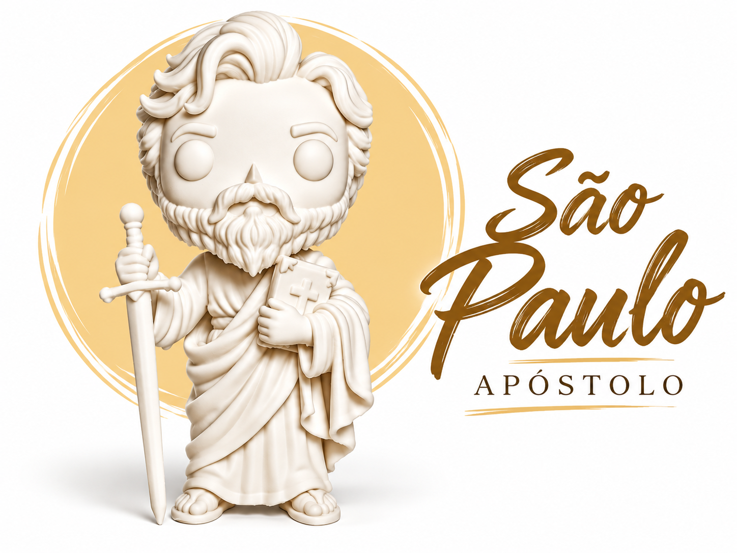 São Paulo Apóstolo em Estilo Funko 3D model