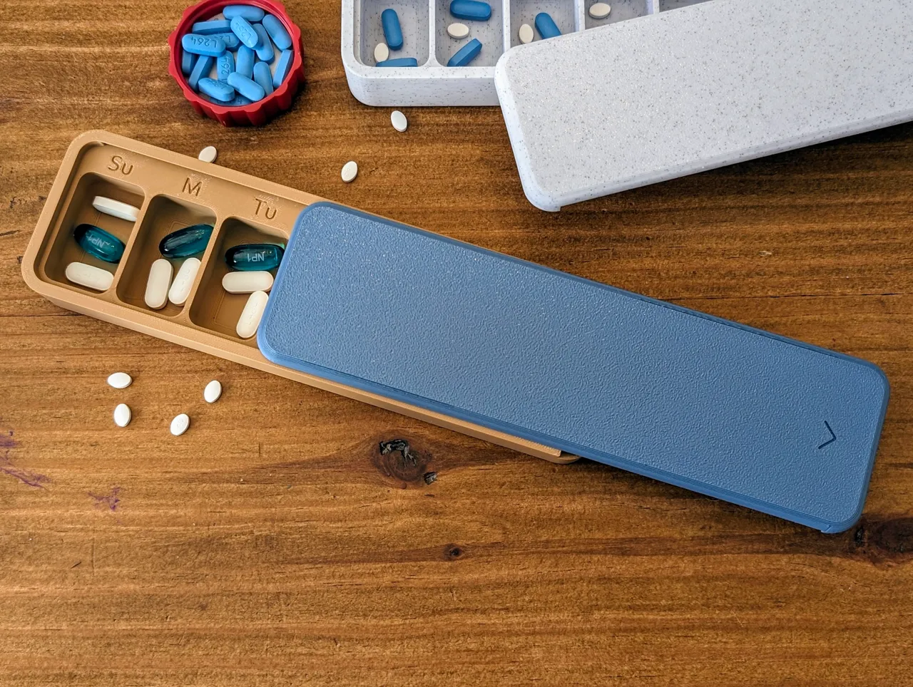 Weekly Pill Box with Sliding Lid - Multiple Styles view 3