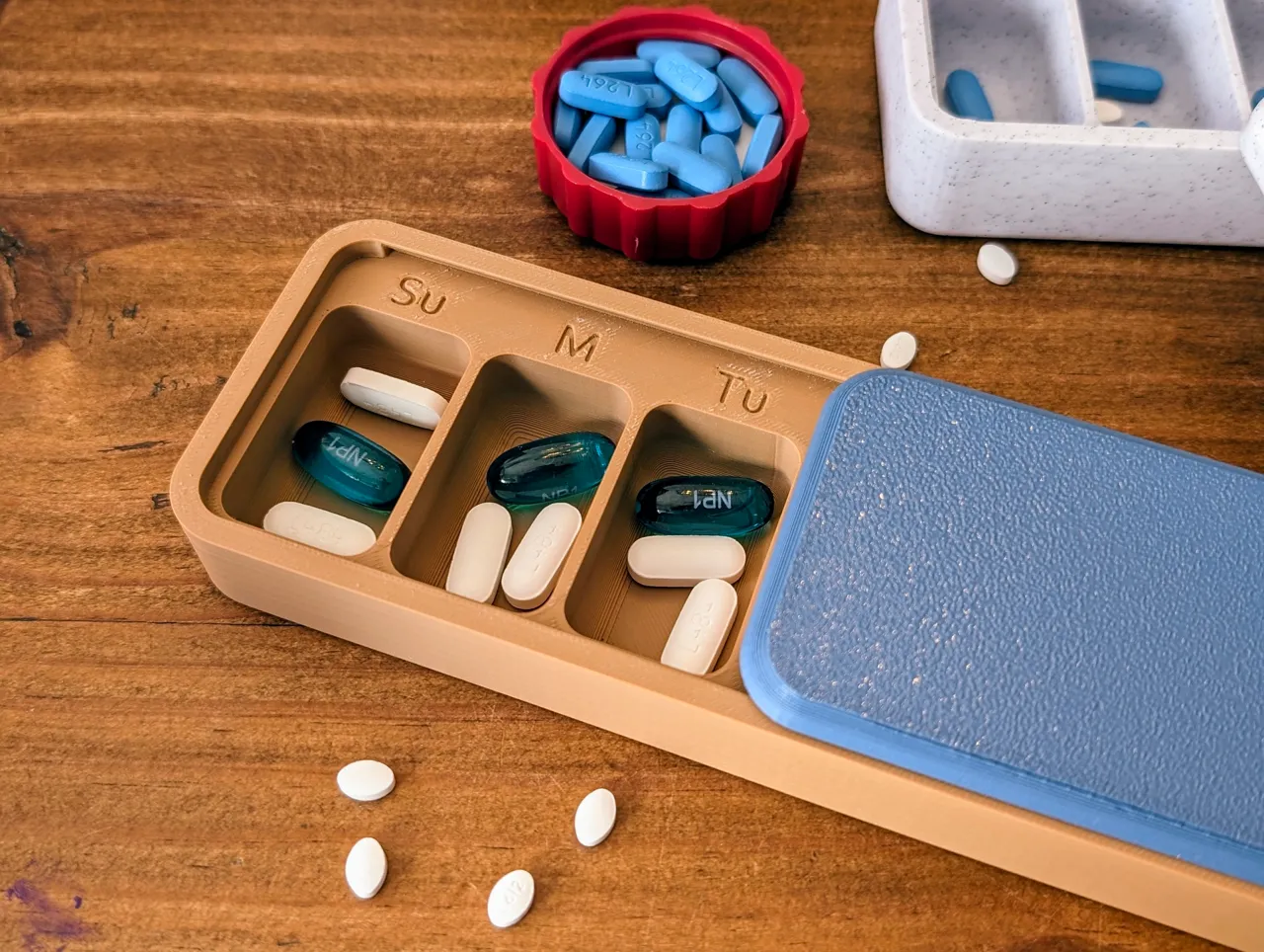 Weekly Pill Box with Sliding Lid - Multiple Styles view 4