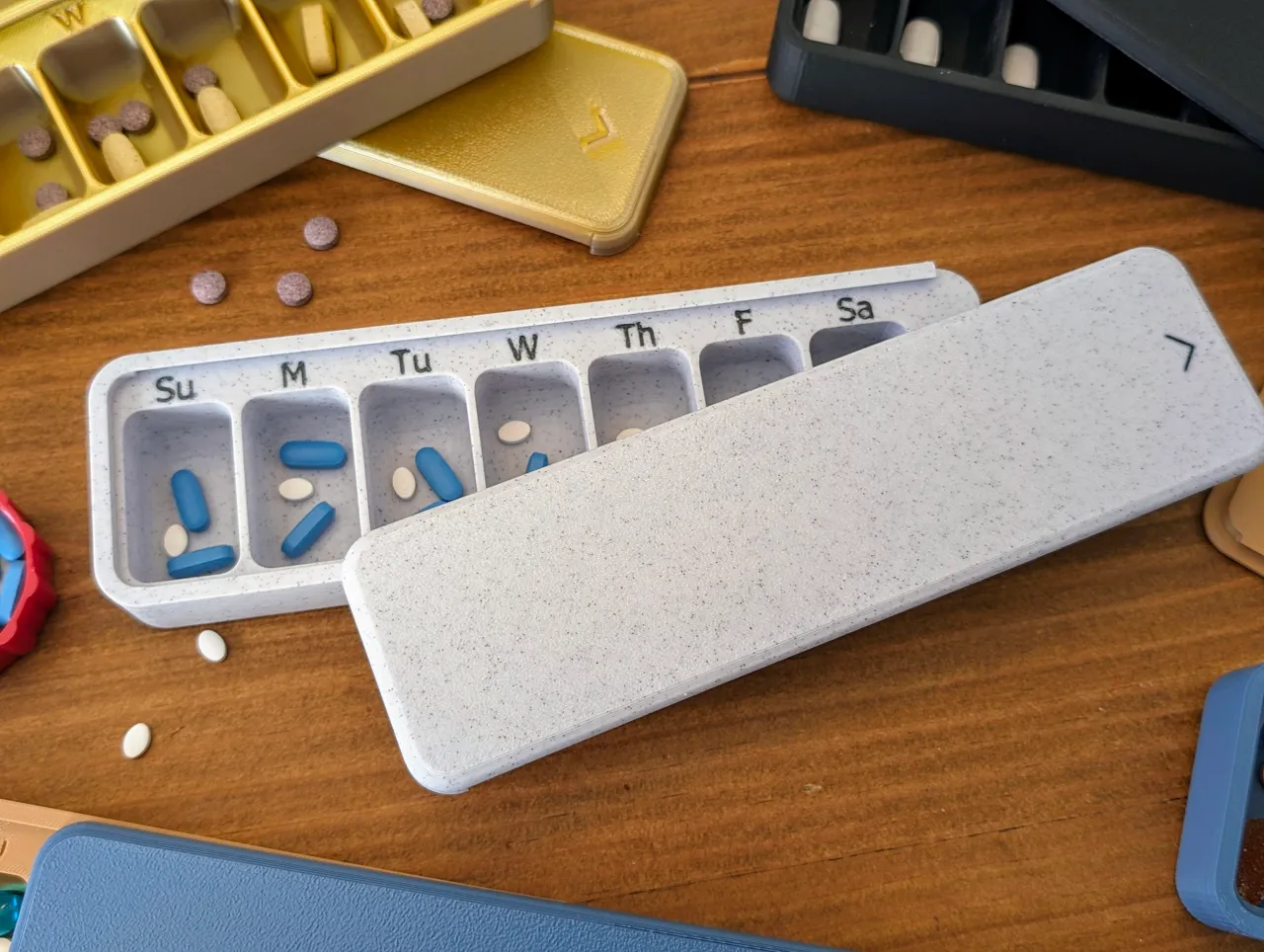 Weekly Pill Box with Sliding Lid - Multiple Styles view 2