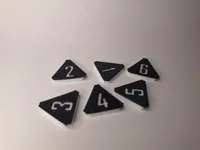 d6 numerical triangular MagneDice plates - 0.1 mm layers