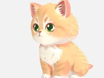 Cute Cat Kawaii Easy to Print Perfect for Painting