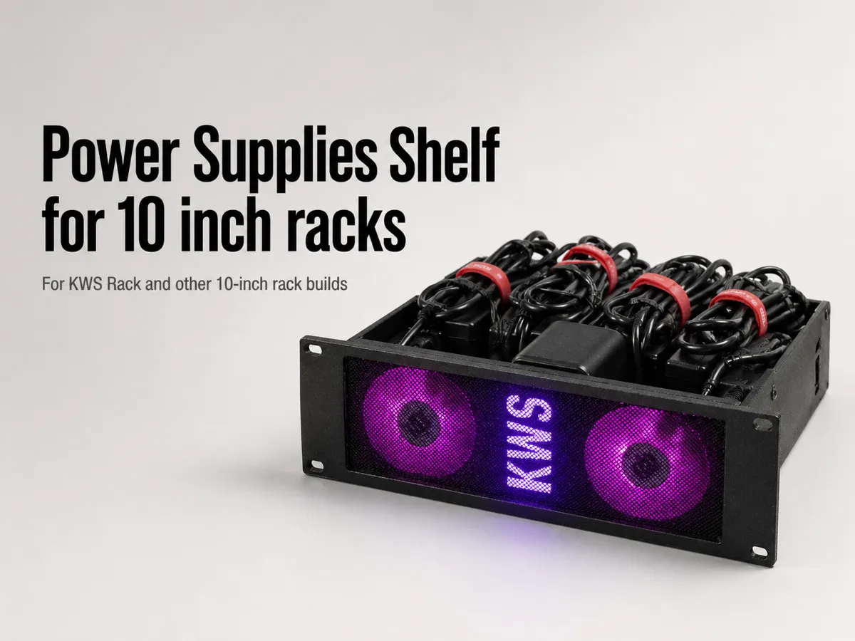 2U Power Supplies Shelf (for KWS rack) - Free 3D Print Model - MakerWorld