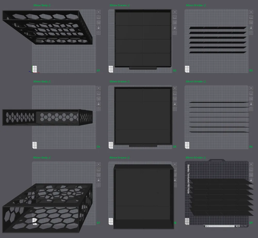 Stackable Drawer Shelves with Dividers - Free 3D Print Model - MakerWorld