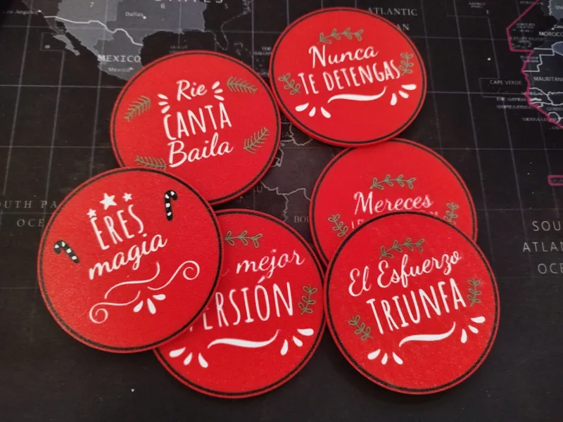 Posavasos con Frases estilo Navideño
