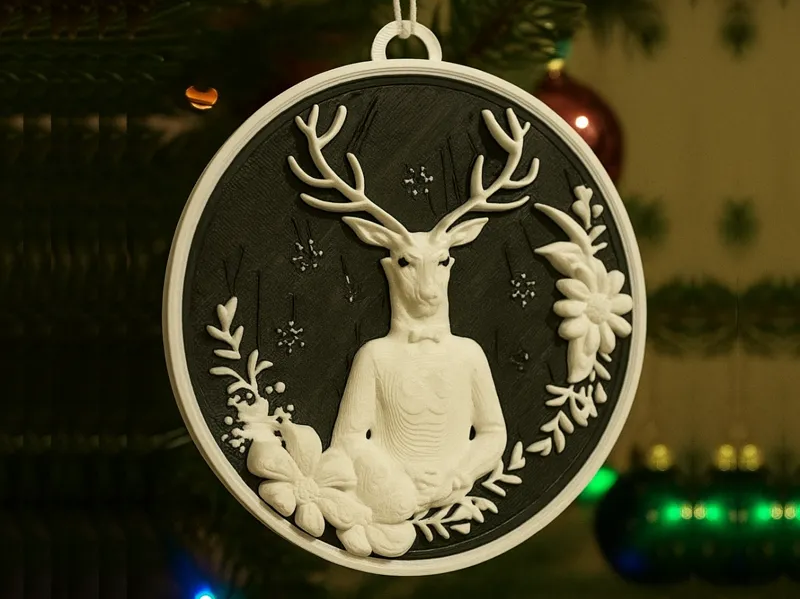 Winter Spirit – 3D Printed Deer Ornament Christmas