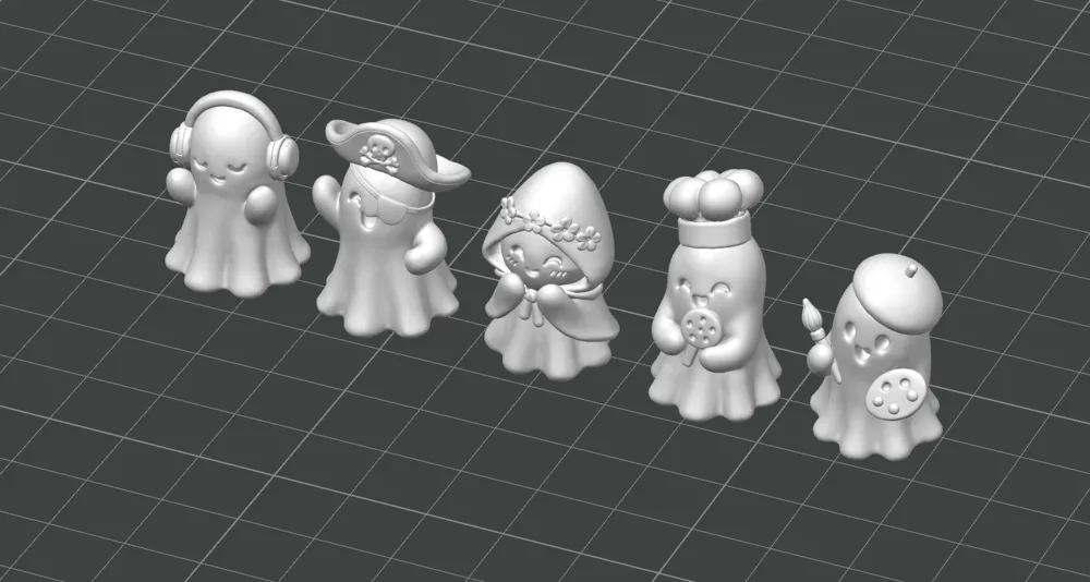 Cute Halloween ghosts | 5 cute little ghosts - Free 3D Print Model ...