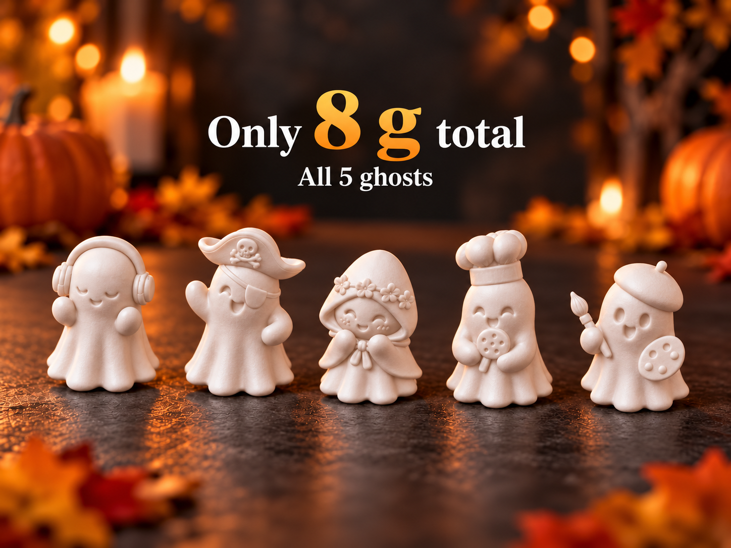 Cute Halloween ghosts | 5 cute little ghosts